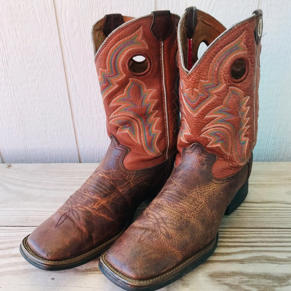 Tony Lama 3R Cowboy Western Boots Mens Sz 11 EE Brown Leather RR1106